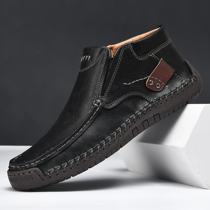 Męskie buty casual ze skóry ekologicznej – wygodne półbuty codzienne z antypoślizgową podeszwą