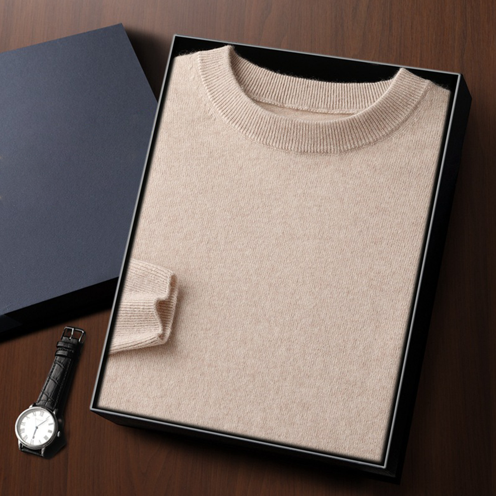 Męski sweter z kaszmirem i wełną – klasyczny krój, miękki i elegancki pulower na chłodne dni