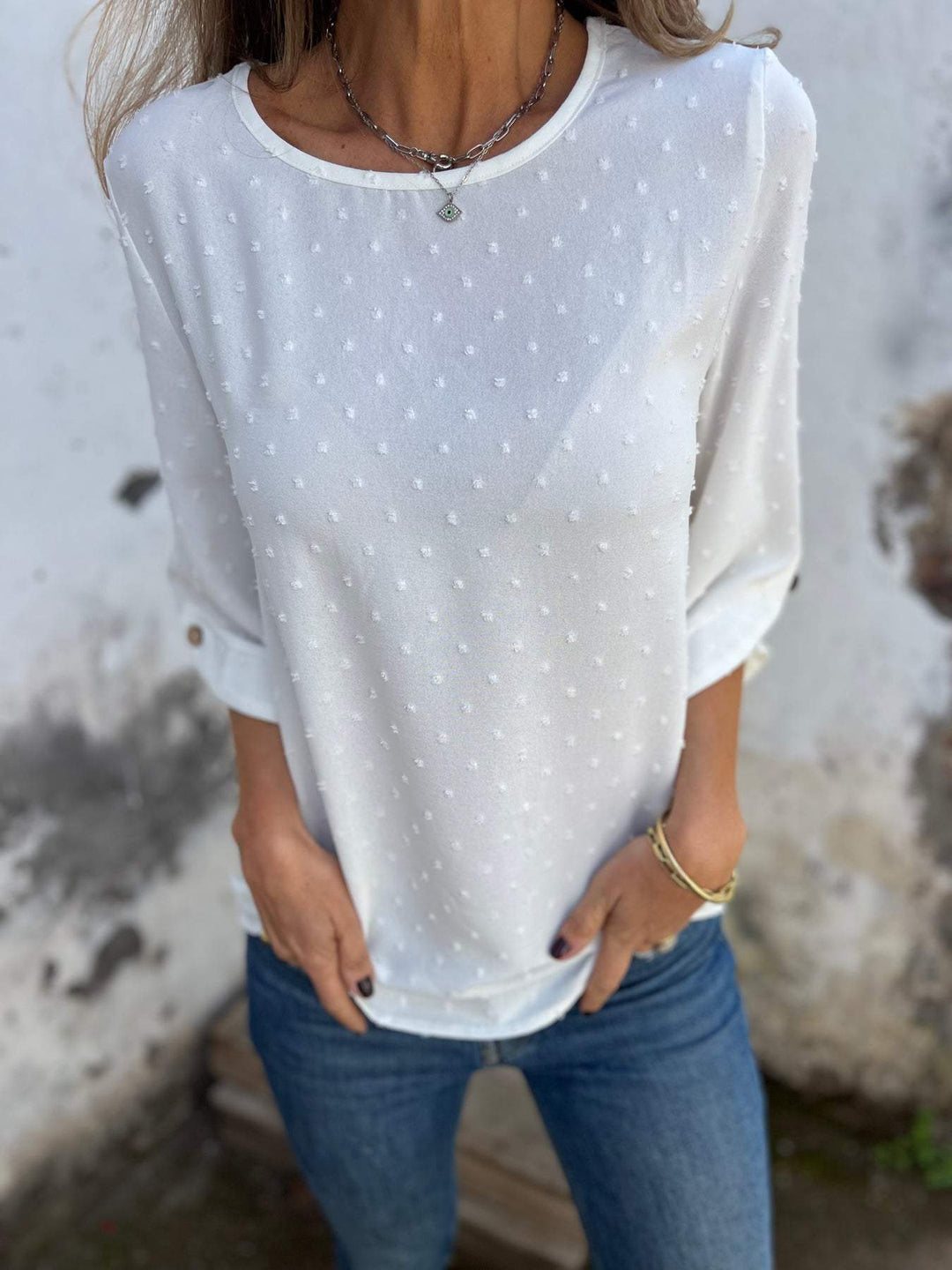 Oliwia | Luźny T-shirt z Krótkim Rękawem