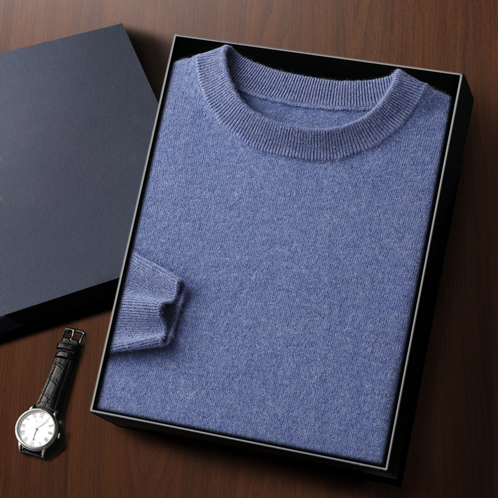 Męski sweter z kaszmirem i wełną – klasyczny krój, miękki i elegancki pulower na chłodne dni