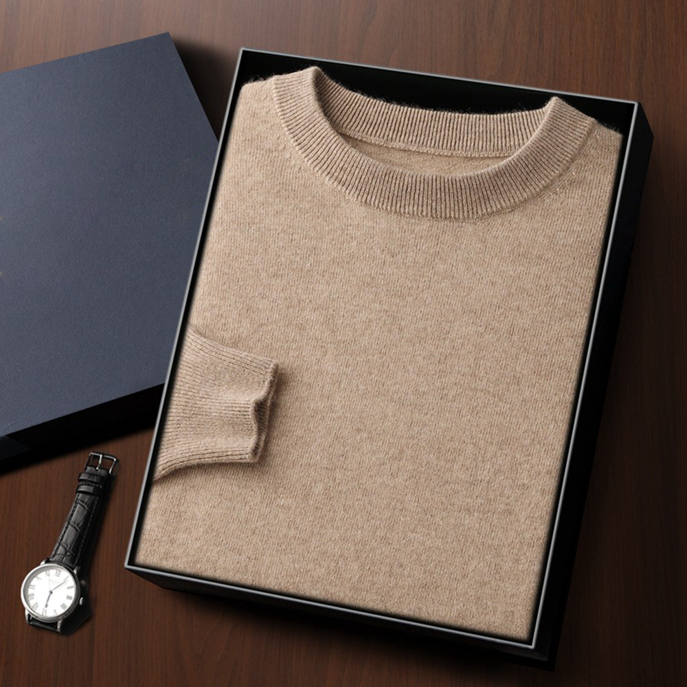 Męski sweter z kaszmirem i wełną – klasyczny krój, miękki i elegancki pulower na chłodne dni