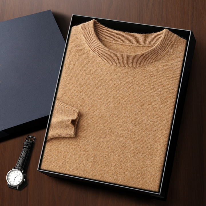 Męski sweter z kaszmirem i wełną – klasyczny krój, miękki i elegancki pulower na chłodne dni