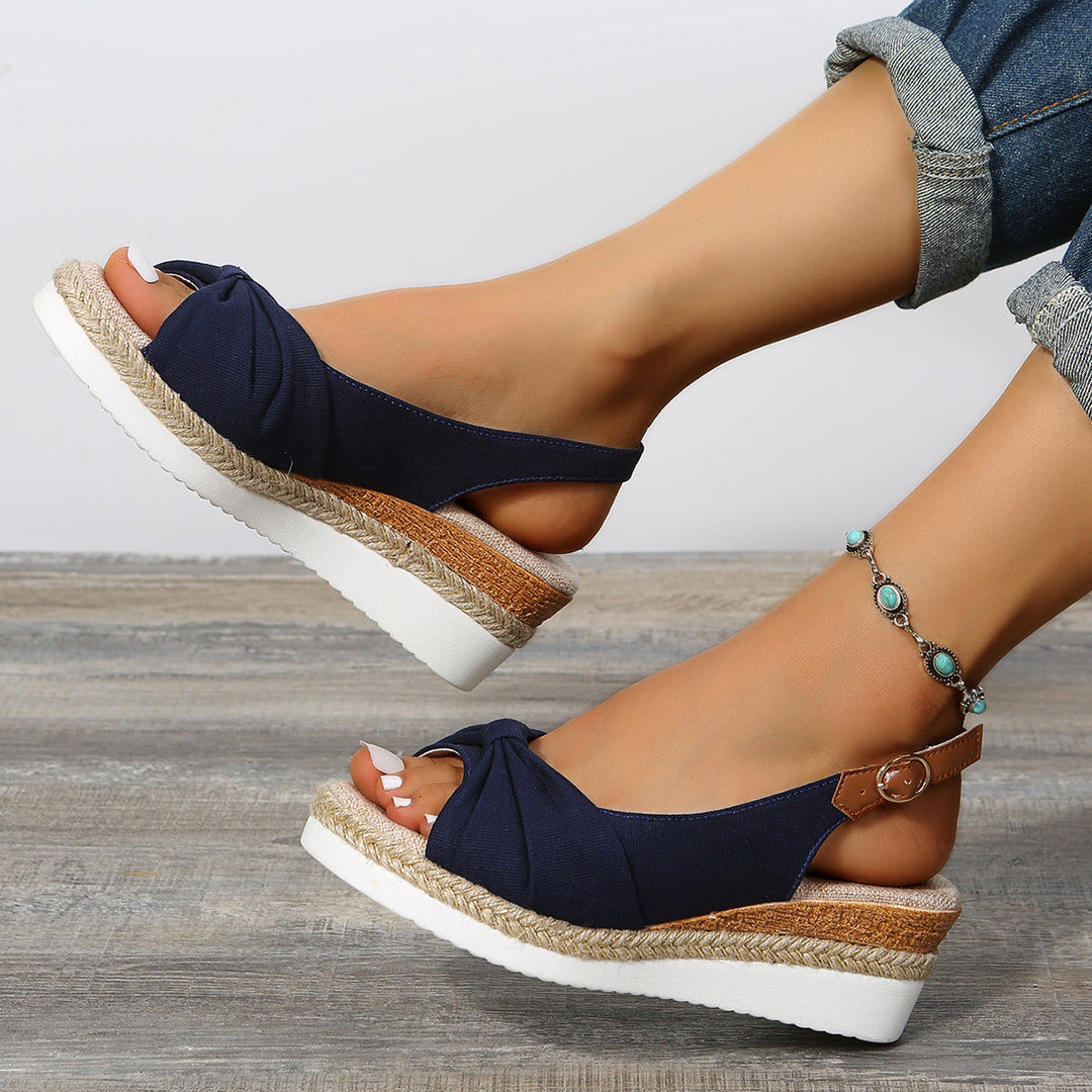 Natalia | Sandały na Koturnie Espadryle
