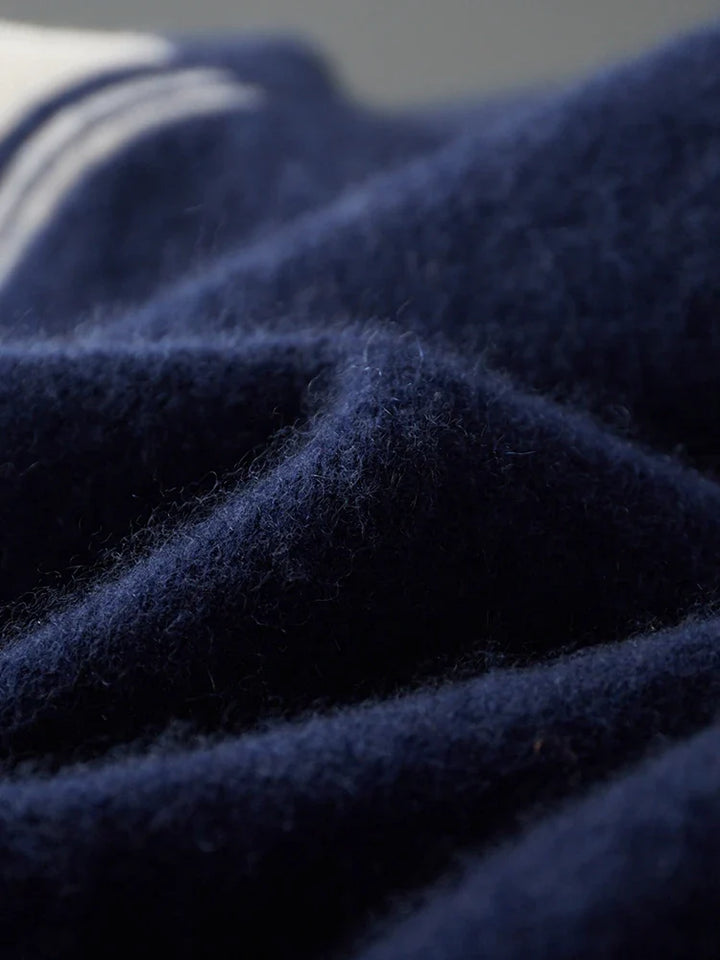 Męski komplet dzianinowy z 100% wełny merino – bluza na zamek i spodnie