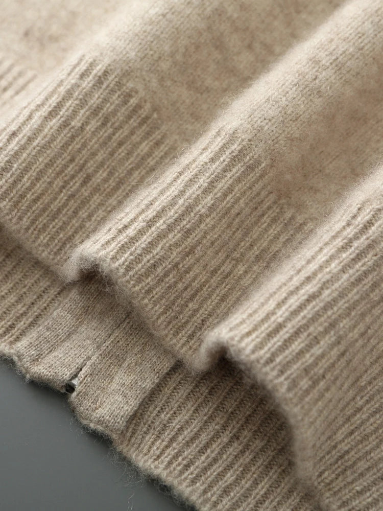 Męski sweter rozpinany z wełny merino – 100% australijska wełna, elegancki kardigan z zamkiem