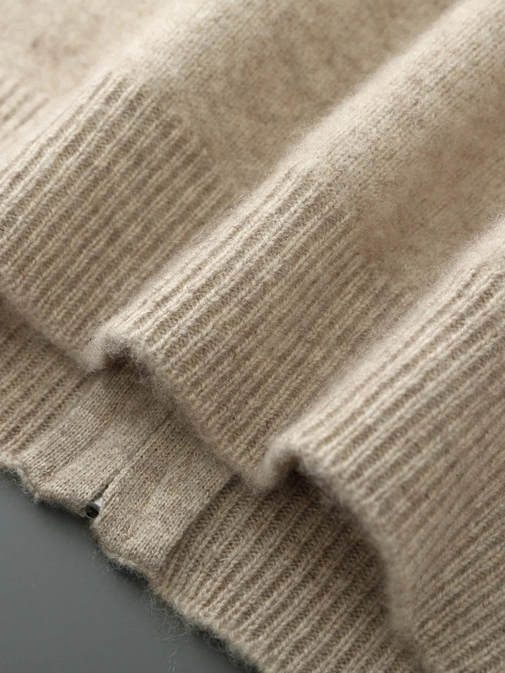 Męski sweter rozpinany z wełny merino – 100% australijska wełna, elegancki kardigan z zamkiem