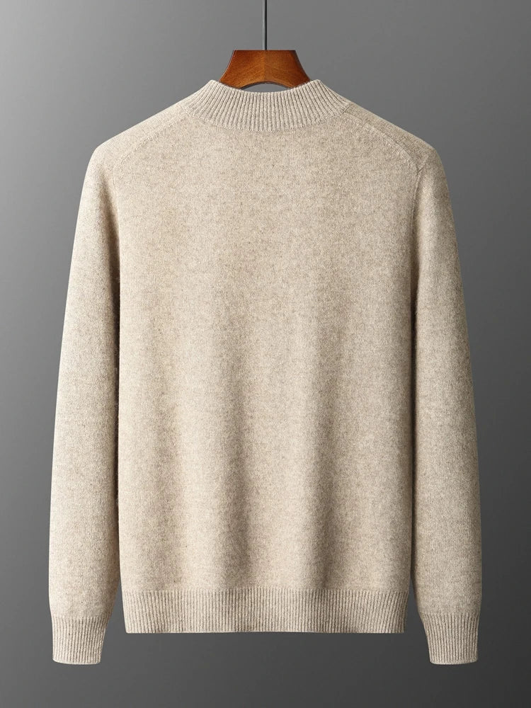 Męski sweter rozpinany z wełny merino – 100% australijska wełna, elegancki kardigan z zamkiem