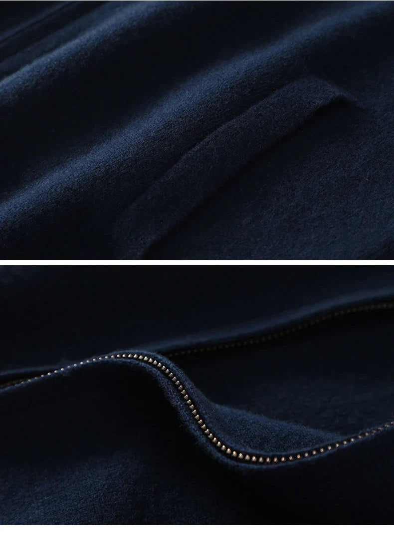 Sweter męski zapinany na zamek z czystej wełny merynosów – elegancki i ciepły