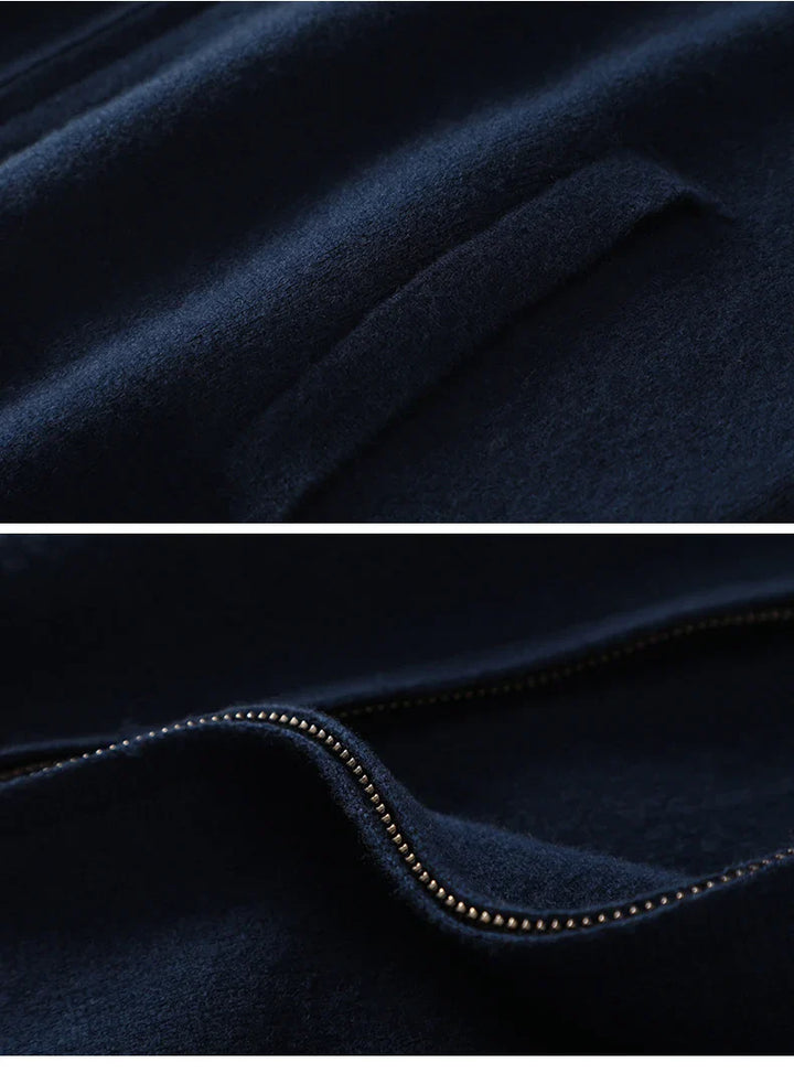 Sweter męski zapinany na zamek z czystej wełny merynosów – elegancki i ciepły
