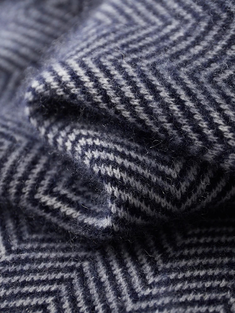 Ekskluzywne spodnie męskie z wełny merino – 100% merino, wzór jodełki