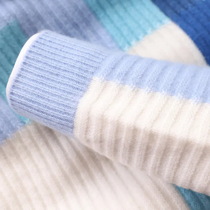 Sweter męski z 100% wełny merynosów – wzór geometryczny, okrągły dekolt