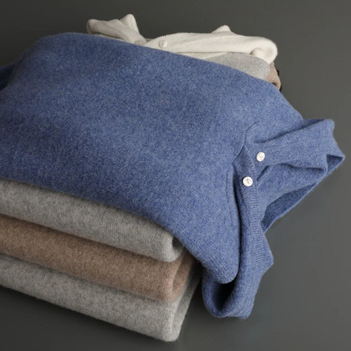 Sweter męski z 100% wełny merynosów – z kapturem i kieszenią, styl casual