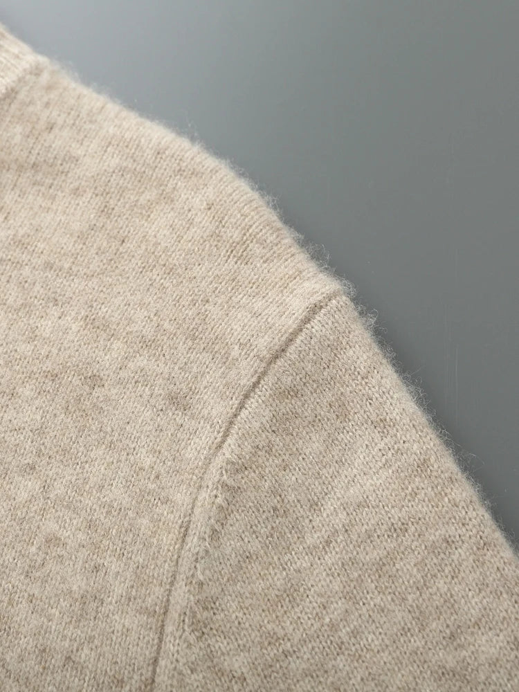 Męski sweter rozpinany z wełny merino – 100% australijska wełna, elegancki kardigan z zamkiem