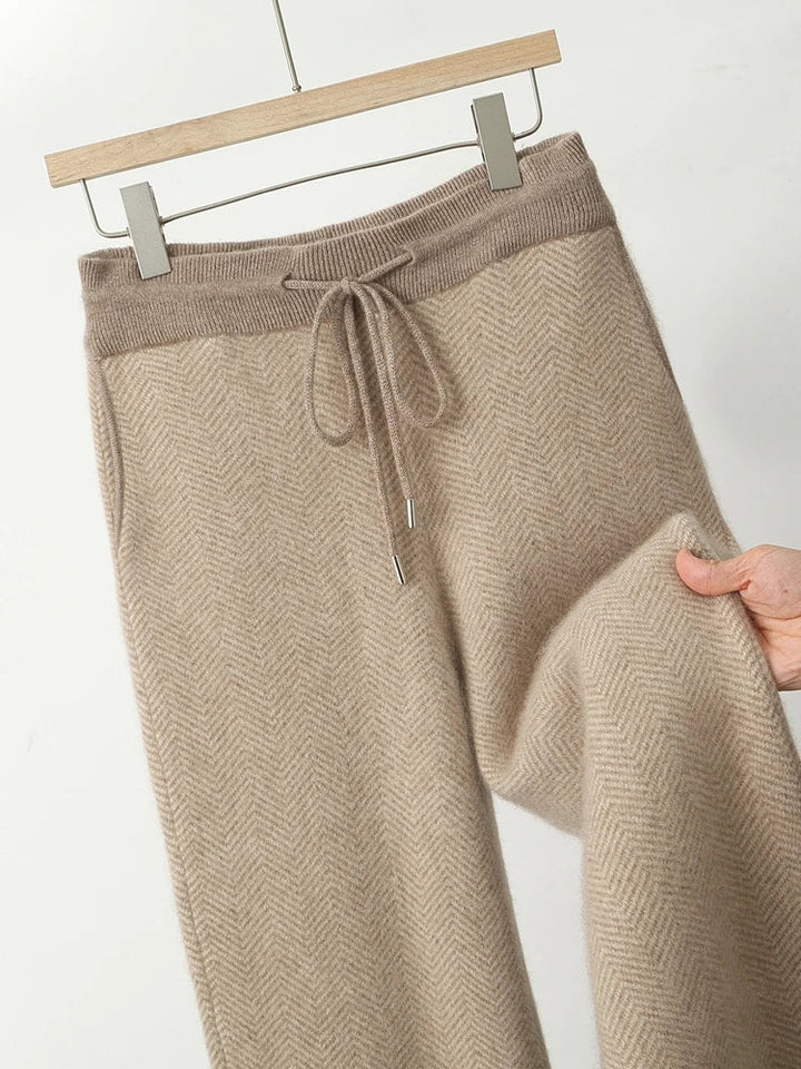 Ekskluzywne spodnie męskie z wełny merino – 100% merino, wzór jodełki