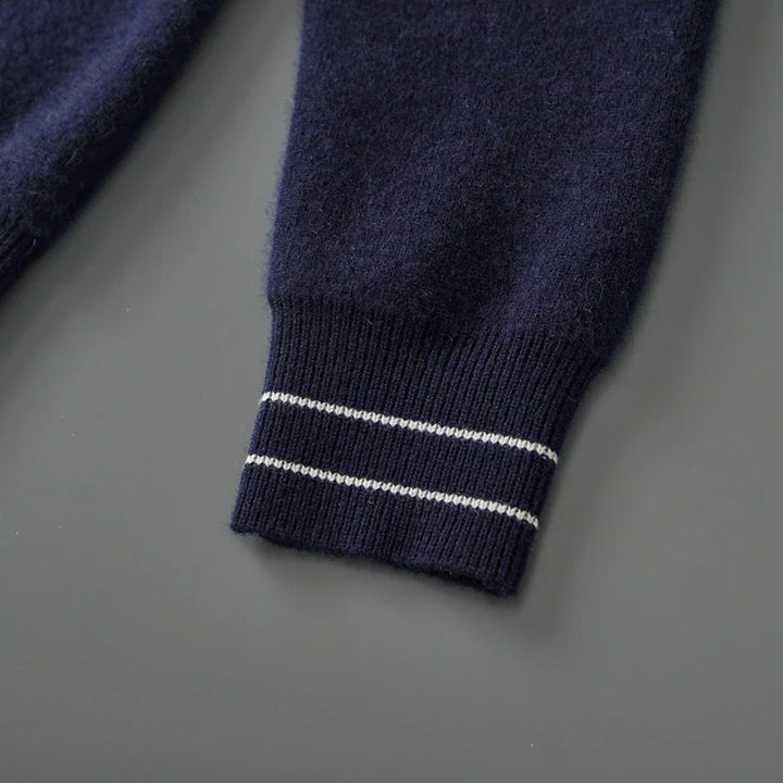 Ekskluzywna męska bluza dzianinowa z 100% wełny merino zapinana na zamek
