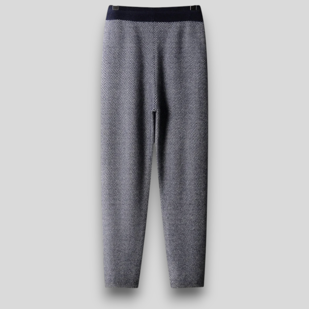 Ekskluzywne spodnie męskie z wełny merino – 100% merino, wzór jodełki