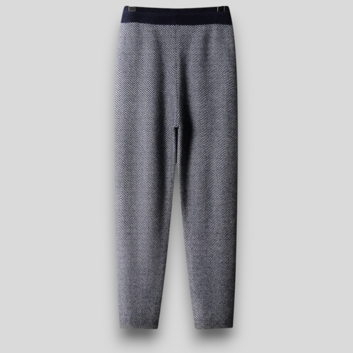 Ekskluzywne spodnie męskie z wełny merino – 100% merino, wzór jodełki