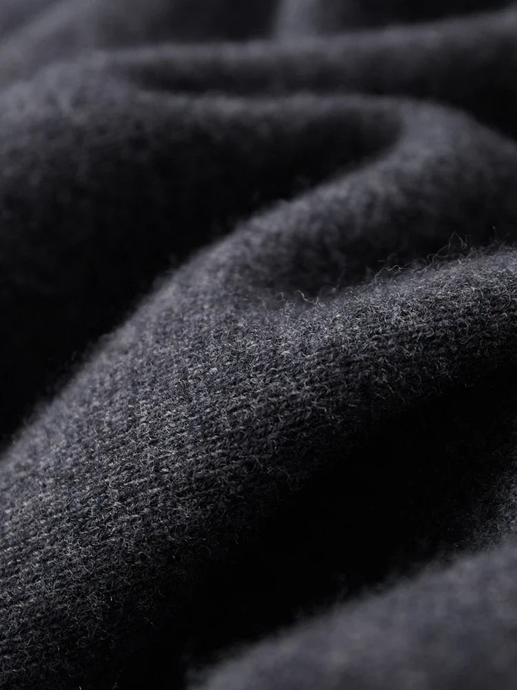 Męski komplet dzianinowy z 100% wełny merino – bluza na zamek i spodnie