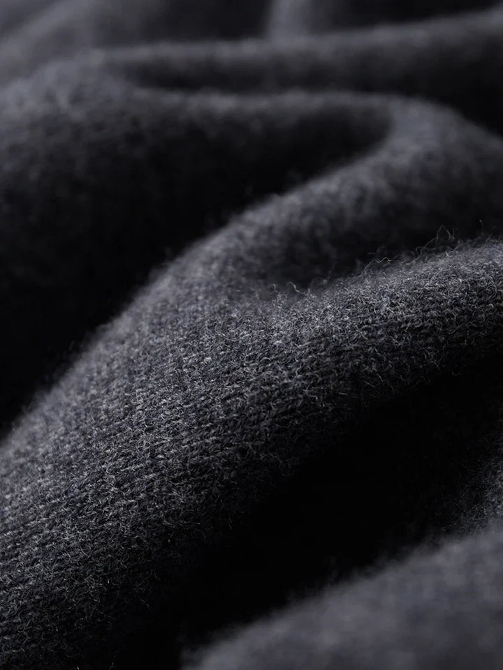 Męski komplet dzianinowy z 100% wełny merino – bluza na zamek i spodnie