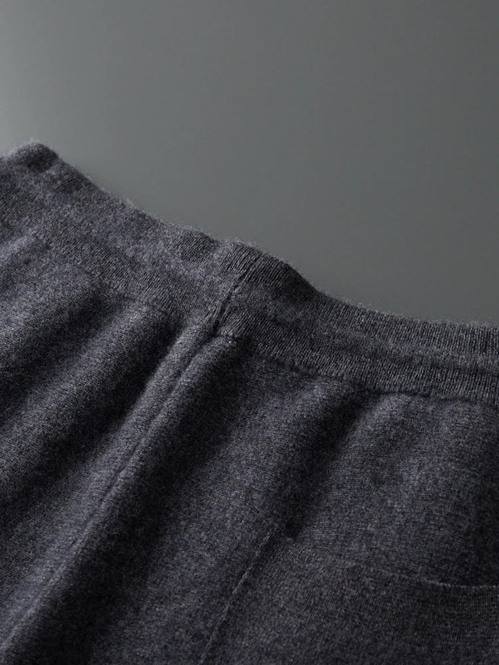 Męski komplet dzianinowy z 100% wełny merino – bluza na zamek i spodnie