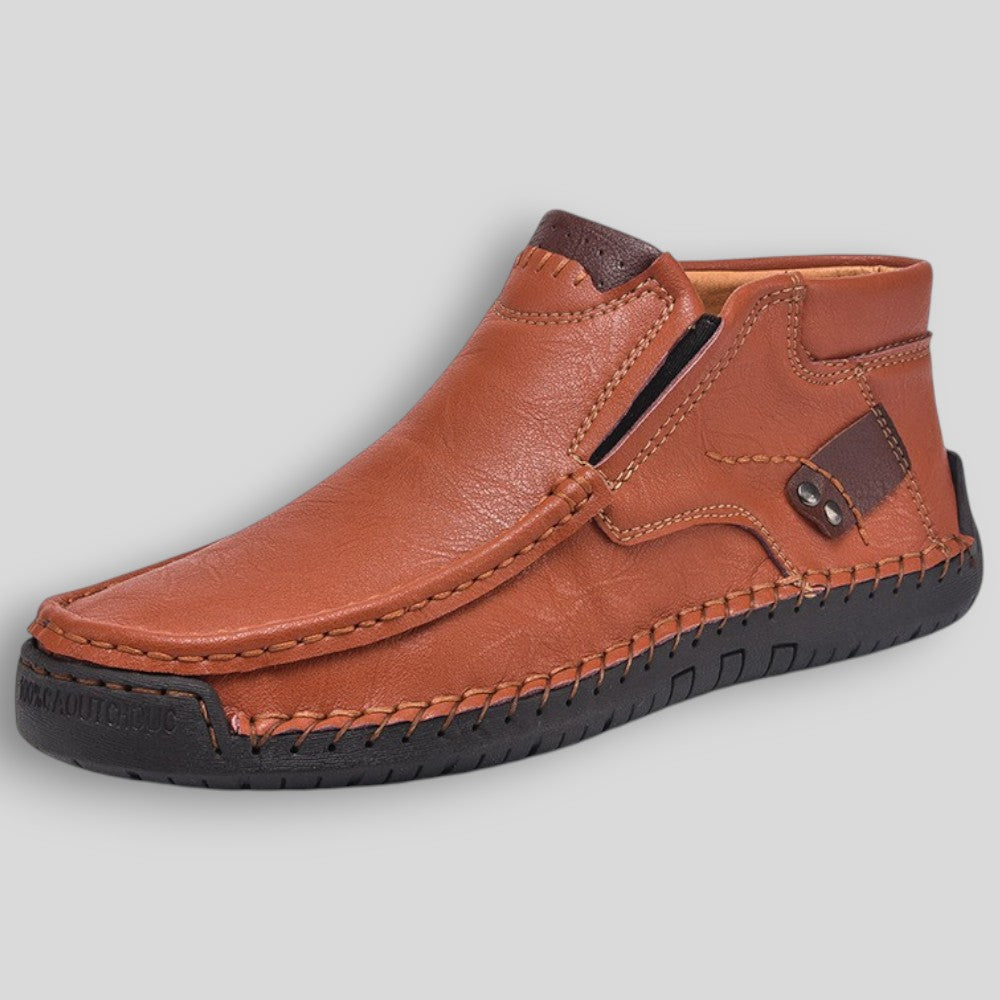 Męskie buty casual ze skóry ekologicznej – wygodne półbuty codzienne z antypoślizgową podeszwą