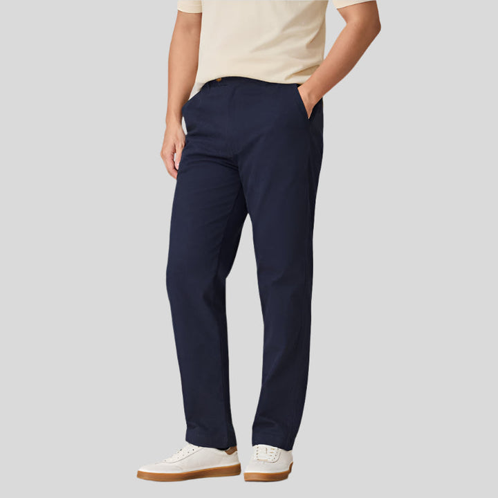 Męskie bawełniane spodnie chino slim fit z kieszeniami